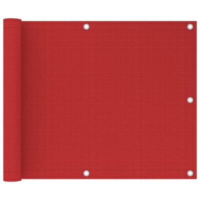 vidaXL Balkongskjerm rød 75x300 cm HDPE