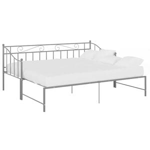 vidaXL Uttrekkbar ramme til sovesofa gr&aring; metall 90x200 cm