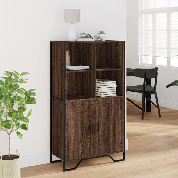vidaXL Highboard brun eik 79,5x35,5x137,5 cm konstruert tre