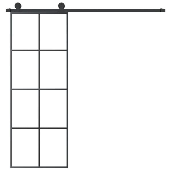 vidaXL Skyvedør med monteringssett 76x205 cm ESG glass og aluminium