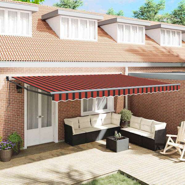 vidaXL Innvendbar Markise Oransje og Brunt 500 × 300 cm