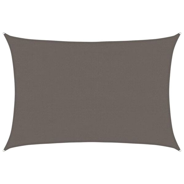 vidaXL Solskjerm seil HDPE Rektangulær 4x6 m Antrasitt