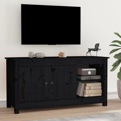 vidaXL TV-benk svart 103x36,5x52 cm heltre furu
