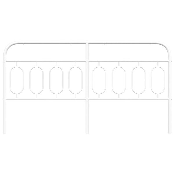 vidaXL Utskiftbar sengegavl i metall hvit 193 cm