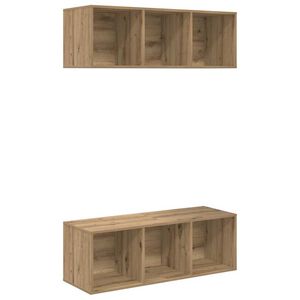 vidaXL TV-benksett 2 pcs Artisan Eik 37 x 37 x 107 cm Konstruert tre