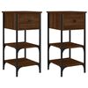 vidaXL Nattbord 2 stk brun eik 34x36x70 cm konstruert tre