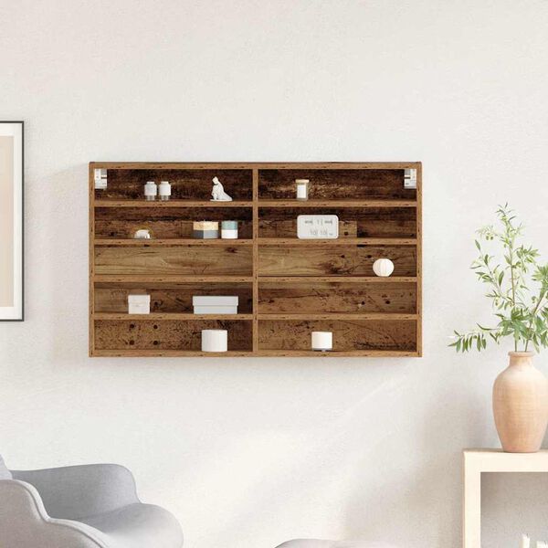 vidaXL Visningsskap Gammelt tre 100 x 15 x 58 cm Konstruert tre