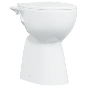vidaXL Kantl&oslash;st toalett 7 cm ekstra h&oslash;yde Soft Close hvit keramikk