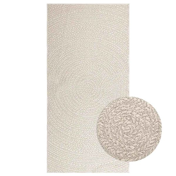 vidaXL Teppe ZIZUR kremhvit 100x200cm jute-utseende innend&oslash;rs&utend&oslash;rs