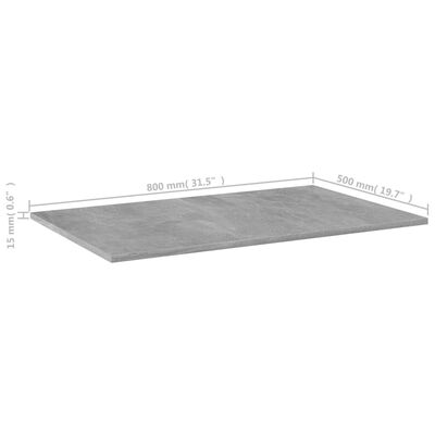 vidaXL Hylleplater 4 stk betonggrå 80x50x1,5 cm sponplate