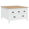 vidaXL Kaffebord HILL Hvit og honningbrun 79.5 x 79.5 x 49 cm