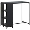 vidaXL Barbord med oppbevaringsstativ svart 120x60x110 cm polyrotting