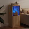 vidaXL Skjenk med LED-lys sonoma eik 41x37x100 cm