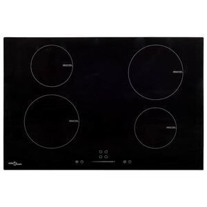 vidaXL Induksjonstopp 4 kokesoner ber&oslash;ringskontroll glass 77 cm 7000 W