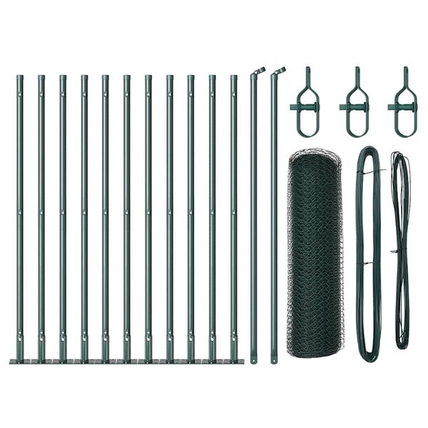 vidaXL Gjerdep&aring;le gr&oslash;nn 25 x 0,5 m (25 mm nett) St&aring;l