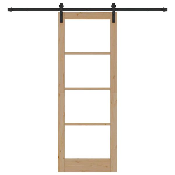 vidaXL Skyved&oslash;r ORKDAL Naturlig 78 x 211 cm Massivt furutre og glass