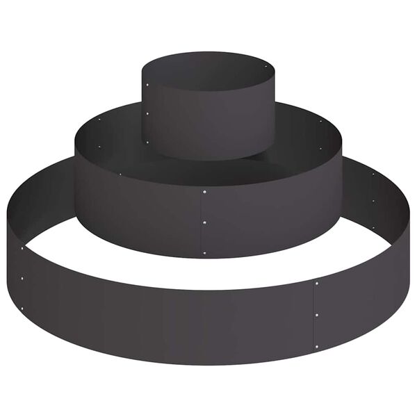 vidaXL Hageblomsterpotte Svart 120 x 120 x 20 cm Kaldvalsest&aring;l