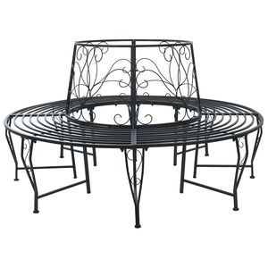 vidaXL Trebens 8-Antall seter &Oslash; 160 x 89 cm St&aring;l Svart Rund