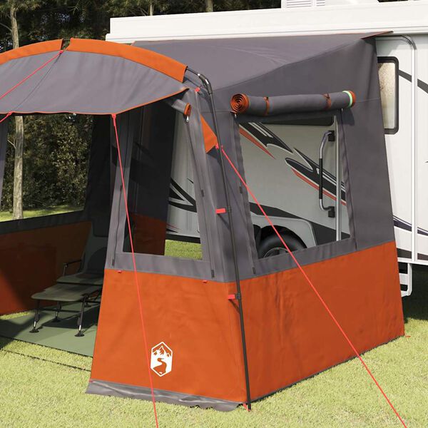 vidaXL Tailgate-telt for campingvogn Gr&aring; og Oransje 352 x 250 x 240 cm