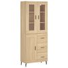 vidaXL Highboard sonoma eik 69,5x34x180 cm konstruert tre