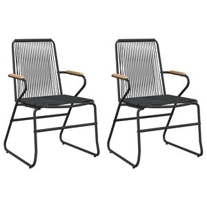 vidaXL Hagestoler 2 stk svart 58x59x85,5 cm PVC rotting