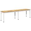 vidaXL Hagebenk 161 x 35 x 45 cm Solid akasietre Hvit Rektangul&aelig;r