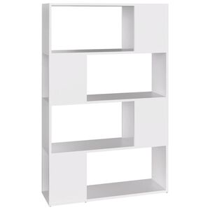 vidaXL Bokhylle/romdeler hvit 80x24x124,5 cm konstruert tre