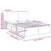 vidaXL Sengestamme med hodegjerde Betong 140 x 200 cm Massiv furu