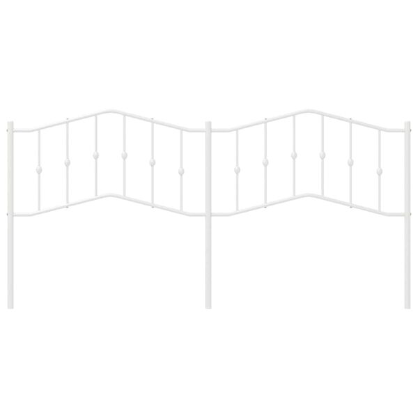 vidaXL Sengegavl i metall hvit 193 cm