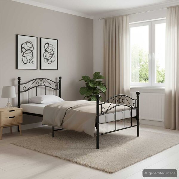 vidaXL Sengeramme svart metall 90x200 cm