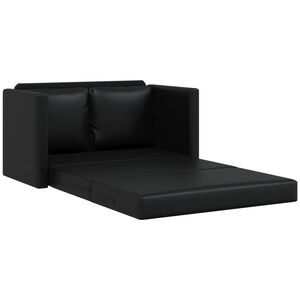 vidaXL Sammenleggbar Sofa seng Svart 112 x 60 x 55 cm PVC