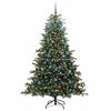 vidaXL Kunstig juletre med 300 LED gr&oslash;nn 210 cm PVC og Metall og Plast