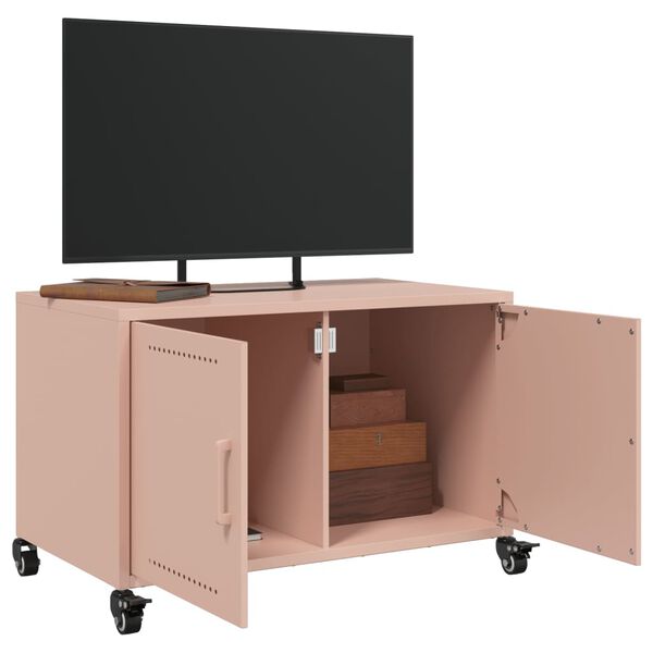 vidaXL TV-benk rosa 68x39x43,5 cm kaldvalset stål