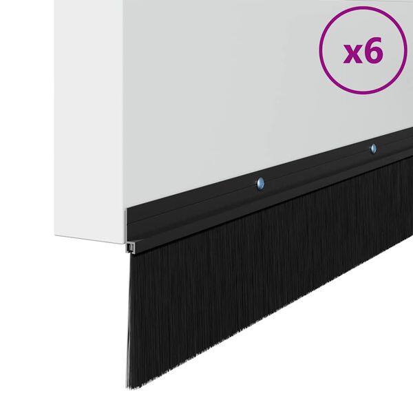 vidaXL Skru-p&aring; d&oslash;rb&oslash;rste tetninger 6 pcs Svart 100 cm