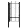 vidaXL Gjerdeport ASTEN 100 x 175 cm Metall Svart L&aring;sbar