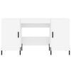 vidaXL Skrivebord hvit 140x50x75 cm konstruert tre