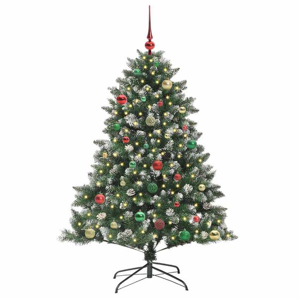 vidaXL Kunstig juletre grønn 105 x 105 x 150 cm PVC og plast og stål