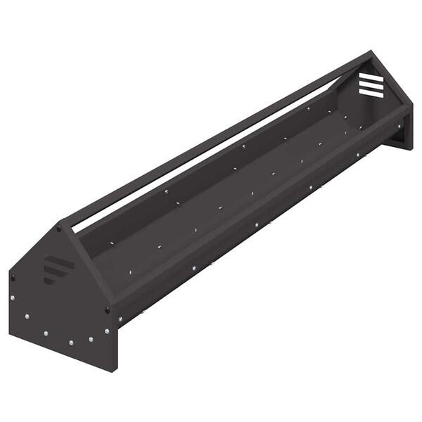 vidaXL Kylling Fôringsrenne Svart 108 x 20,5 x 20 cm Kaldvalsget Stål