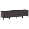 vidaXL Hagekrukke med hjul Brun 160 x 40 x 44 cm PP