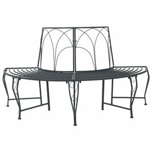 vidaXL Trebens 4-Antall seter 160 x 80 x 89 cm St&aring;l S&oslash;lvgr&aring; halvrund