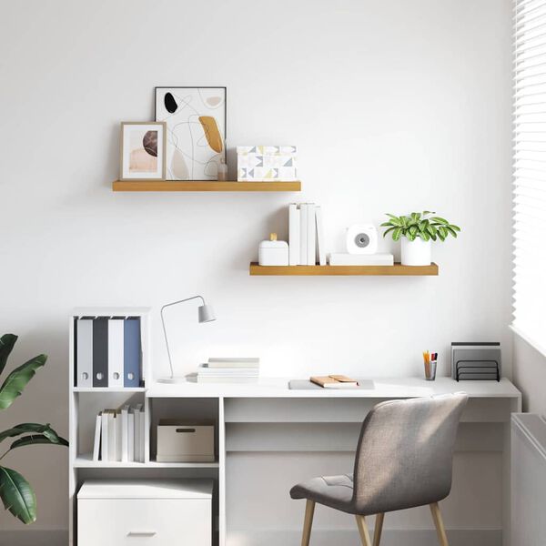 vidaXL Vegghylle 2 pcs Beige 90 x 23,5 x 4 cm Konstruert tre