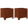 vidaXL Hageplanter 2 stk 30x30x30 cm oksidert st&aring;l