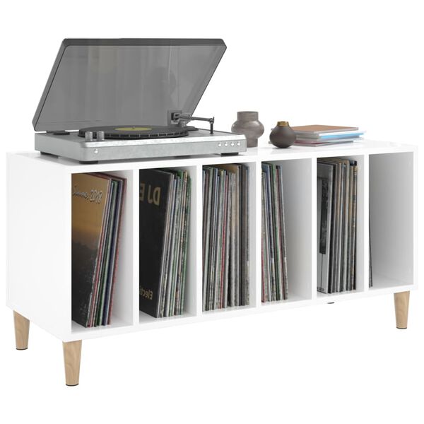 vidaXL Hifi-benk høyglans hvit 100x38x48 cm konstruert tre
