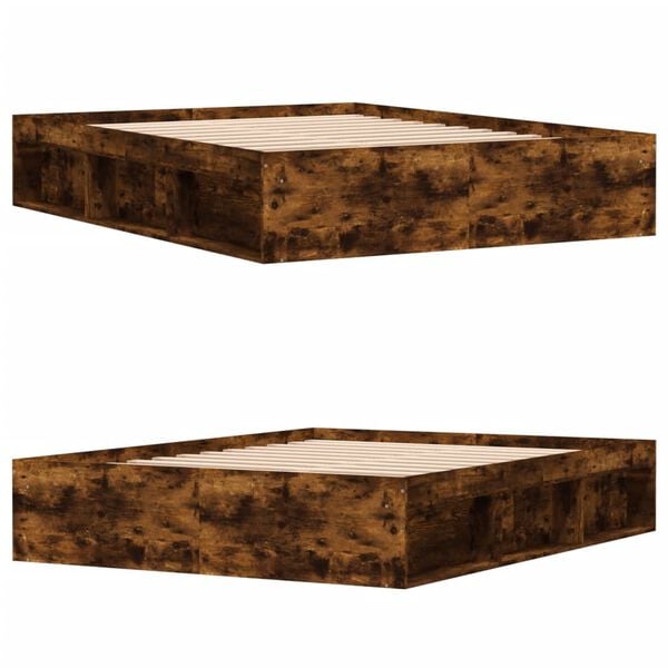 vidaXL Sengeramme r&oslash;kt eik 140x200 cm