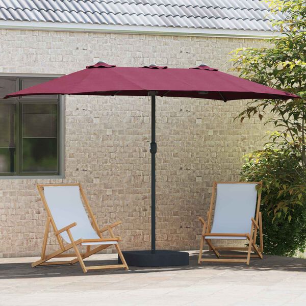 vidaXL Hageparasol Bordeaux R&oslash;d 385 x 209 x 244 cm Polyester