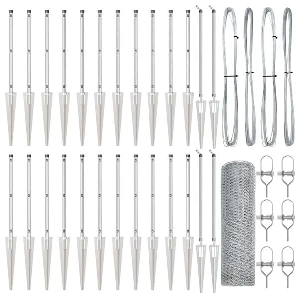 vidaXL Gjerdep&aring;le s&oslash;lv 50 x 0,8 m (25 mm nett) St&aring;l