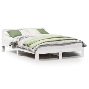 vidaXL Sengeramme uten madrass hvit 140x200 cm heltre furu