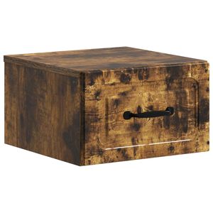 vidaXL Vegghengt Nattbord R&oslash;kt Eik 34,5 x 33 x 20 cm Konstruert tre