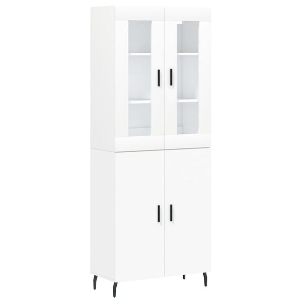 vidaXL Highboard hvit 69,5x34x180 cm konstruert tre