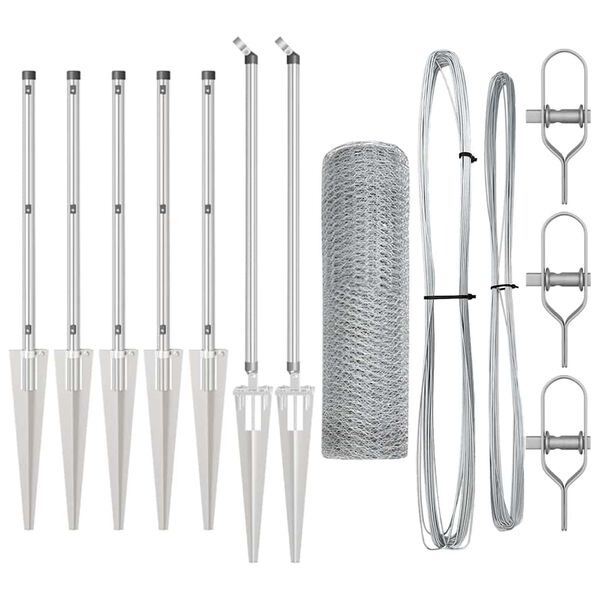 vidaXL Gjerdep&aring;le s&oslash;lv 10 x 1 m (13 mm mesh) St&aring;l